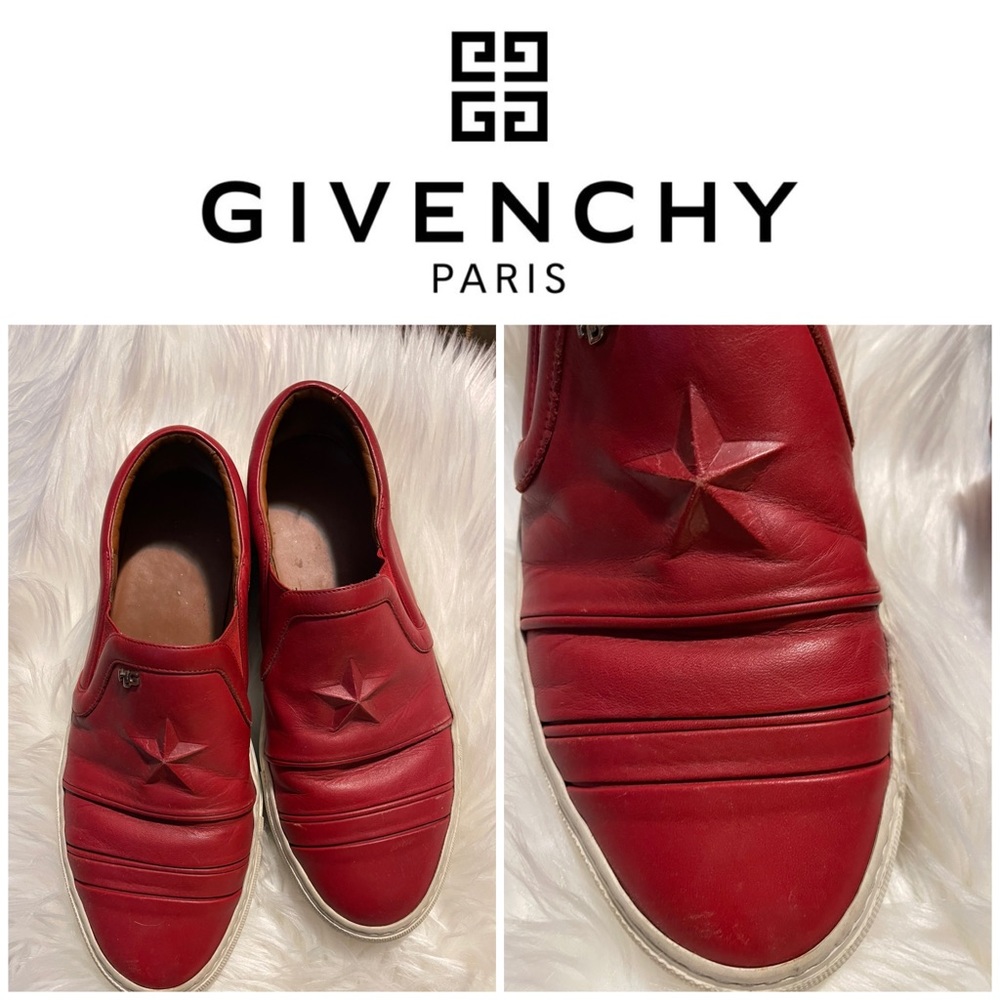 Givenchy men’s leather red tennis shoes